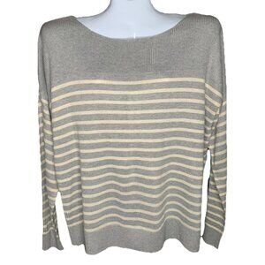Light Gray XL Striped Hawthorn Sweater
